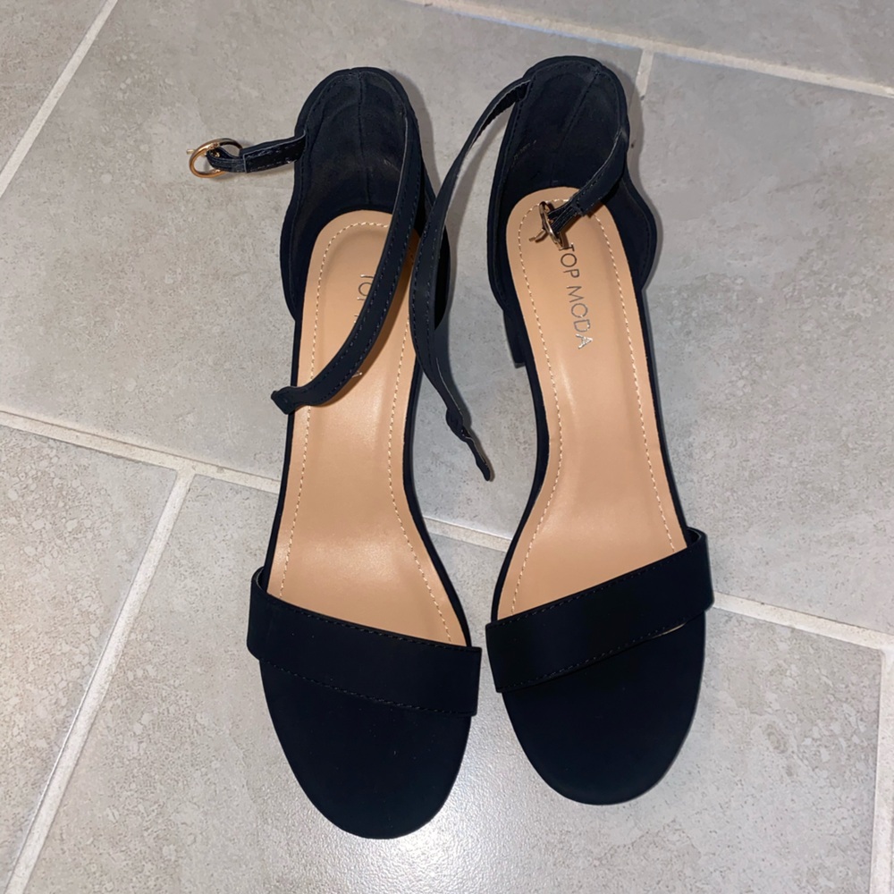 Ankle Strap Dressy High Heel Sandal Nonslip Sole Sleek Style Block Heel TOP Moda